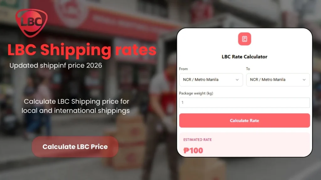 Check LBC shipping prices with the online rate calculator.