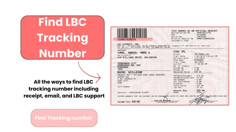 Find LBC Tracking Number using an LBC Express receipt that shows shipment details and your tracking number.